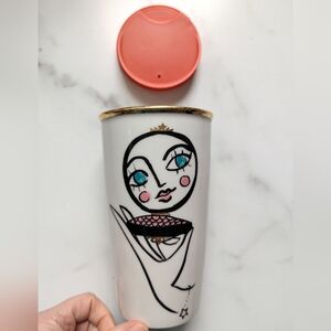 Starbucks "Blusher" Ceramic Travel Cup Tumbler 12 Oz.